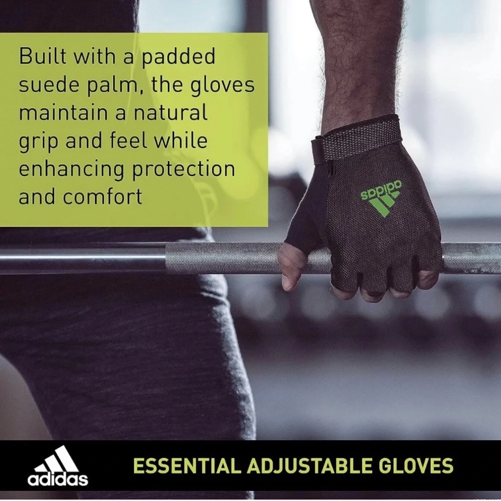 NWT Adidas Aeroready Adjustable Essential Gloves Black & Pink Training Gloves